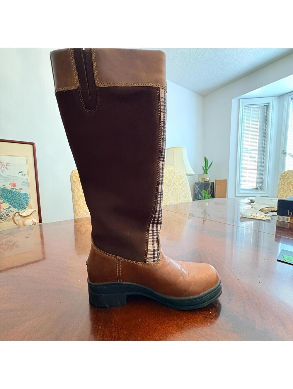 Ariat Baker Tall Boots Brown/Baker Plaid Sz 6B Horseback Riding Equestrian Boots - Picture 6 of 9
